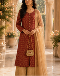 Maroon Kundan Mini Bag