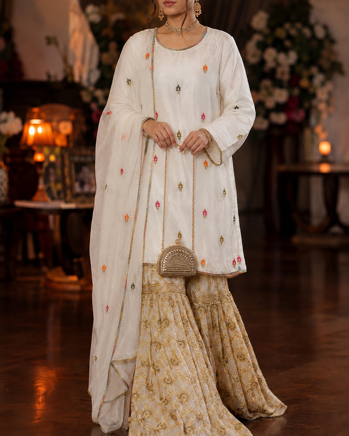 Half Moon Kundan Bag